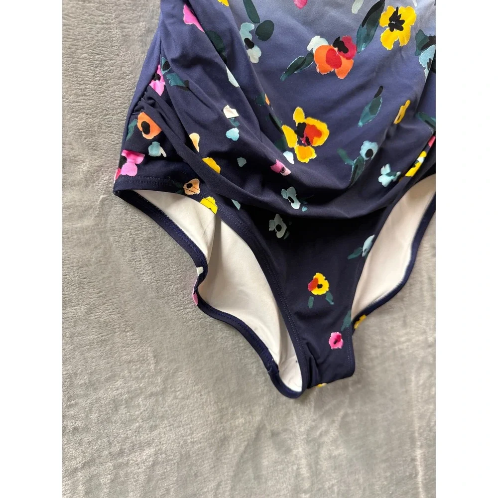 Anne Cole Womens Floral Ombre Twist Front Ruched One Piece Swimsuit Sz 10 $118